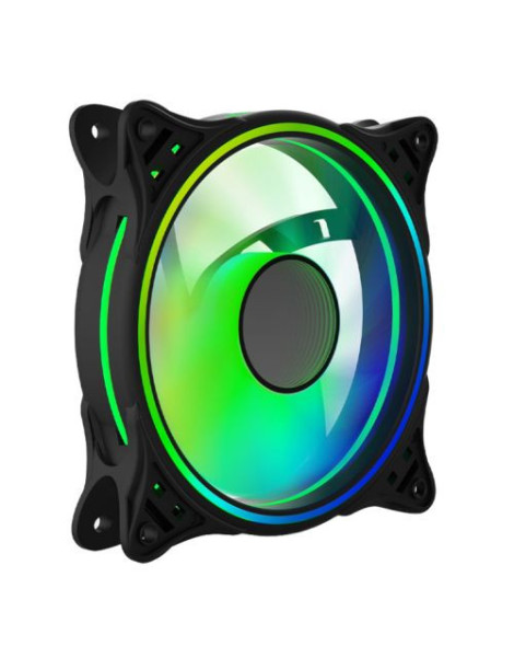 Vida Infinity01 12cm ARGB Dual Ring PWM Case Fan  Hydraulic Bearing  Infinity Mirror Effect  500-1500 RPM  Black