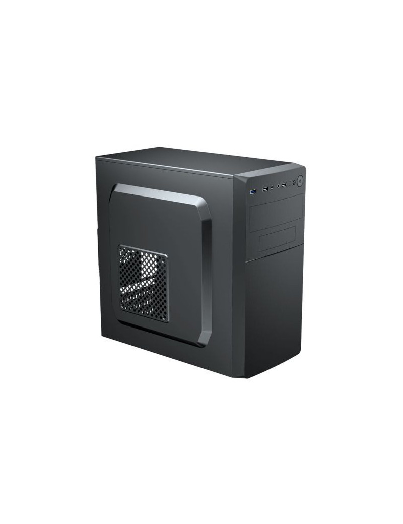 Vida Business Black Office Case  Micro ATX  8cm Fan  High Airflow Side