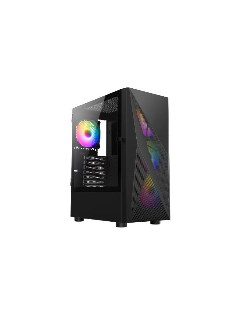 Vida Tempest Black ARGB Gaming Case w/ Glass Window  ATX  4x ARGB Fans