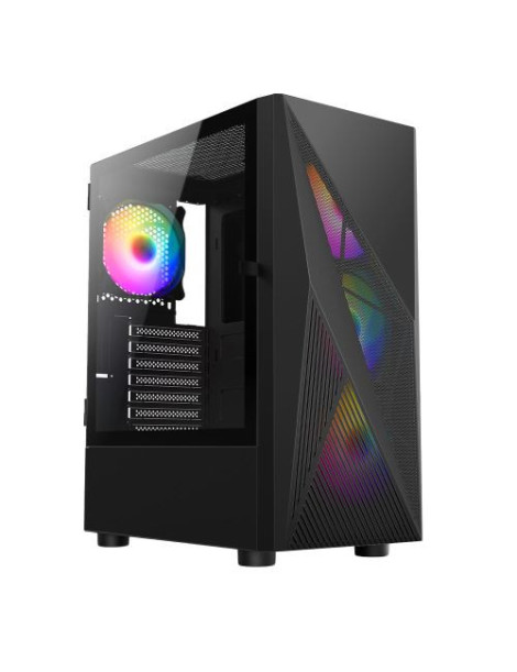 Vida Tempest Black ARGB Gaming Case w/ Glass Window  ATX  4x ARGB Fans