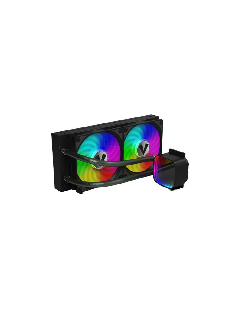 Vida Aquilo 240mm ARGB Liquid CPU Cooler  2x ARGB PWM Fans  Infinity Mirror RGB Pump Head  Black