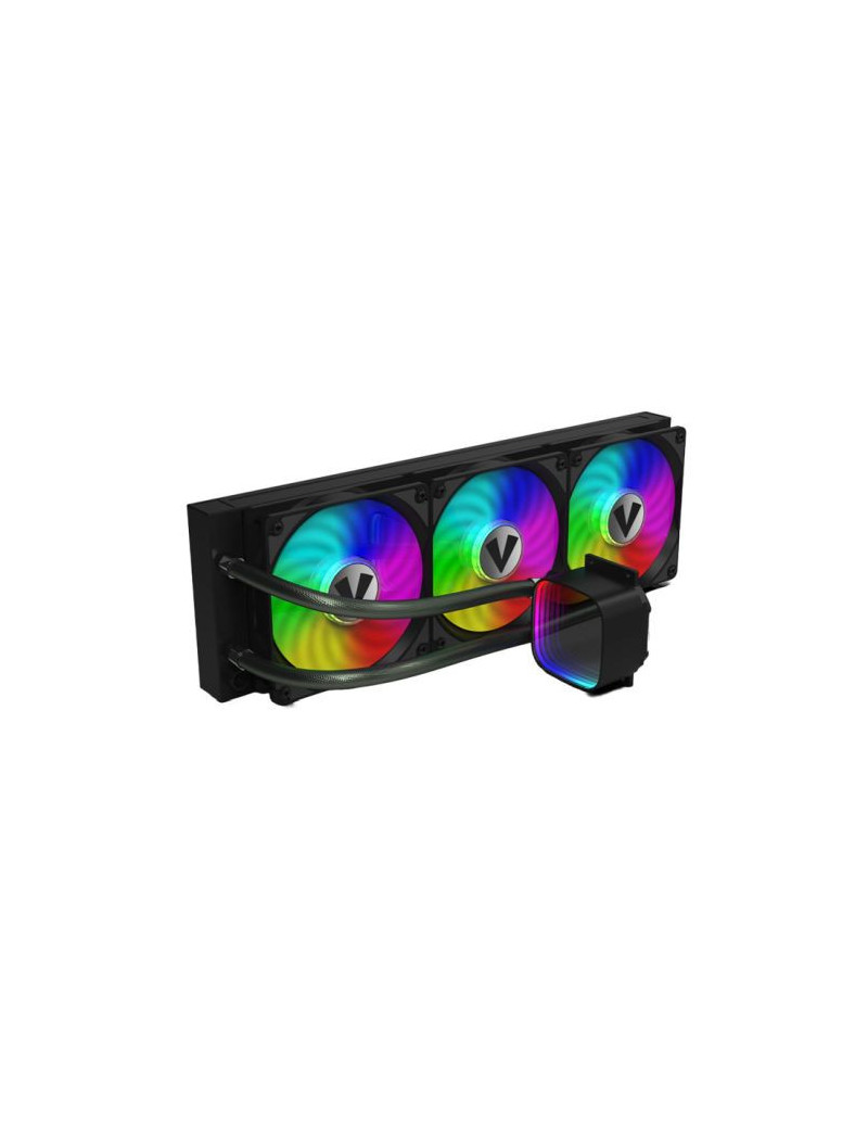 Vida Aquilo 360mm ARGB Liquid CPU Cooler  3x ARGB PWM Fans  Infinity Mirror RGB Pump Head  Black