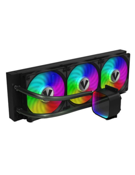 Vida Aquilo 360mm ARGB Liquid CPU Cooler  3x ARGB PWM Fans  Infinity Mirror RGB Pump Head  Black