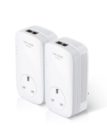 TP-LINK (TL-PA9020P KIT) AV2000 GB Powerline Adapter Kit  AC Pass Through  2 Ports