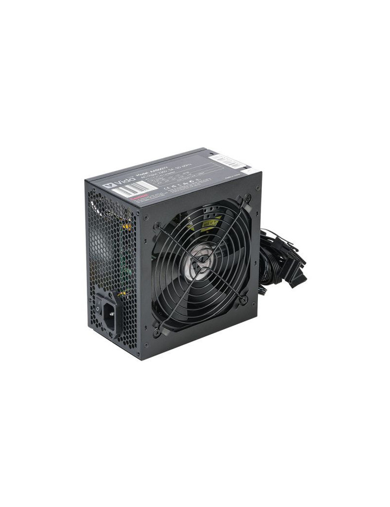 Vida Lite 500W ATX PSU  Fluid Dynamic Ultra-Quiet Fan  Flat Black Cables  Power Lead Not Included  Black