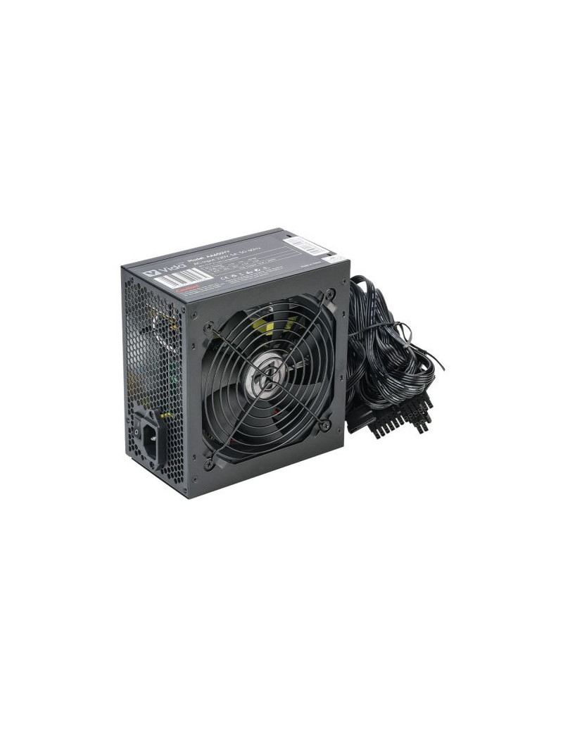 Vida Lite 650W ATX PSU  Fluid Dynamic Ultra-Quiet Fan  PCIe  Flat Black Cables  Power Lead Not Included  Black