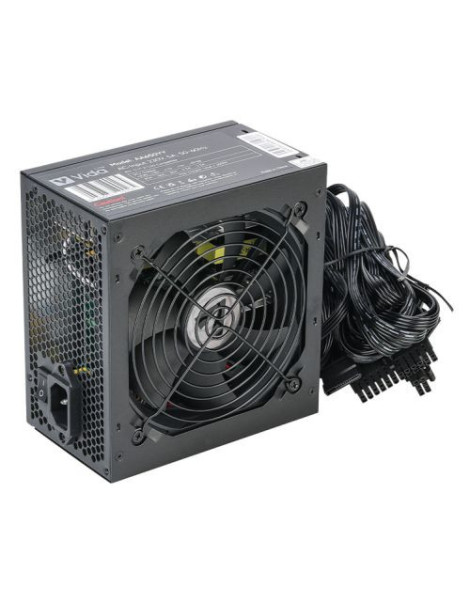 Vida Lite 650W ATX PSU  Fluid Dynamic Ultra-Quiet Fan  PCIe  Flat Black Cables  Power Lead Not Included  Black