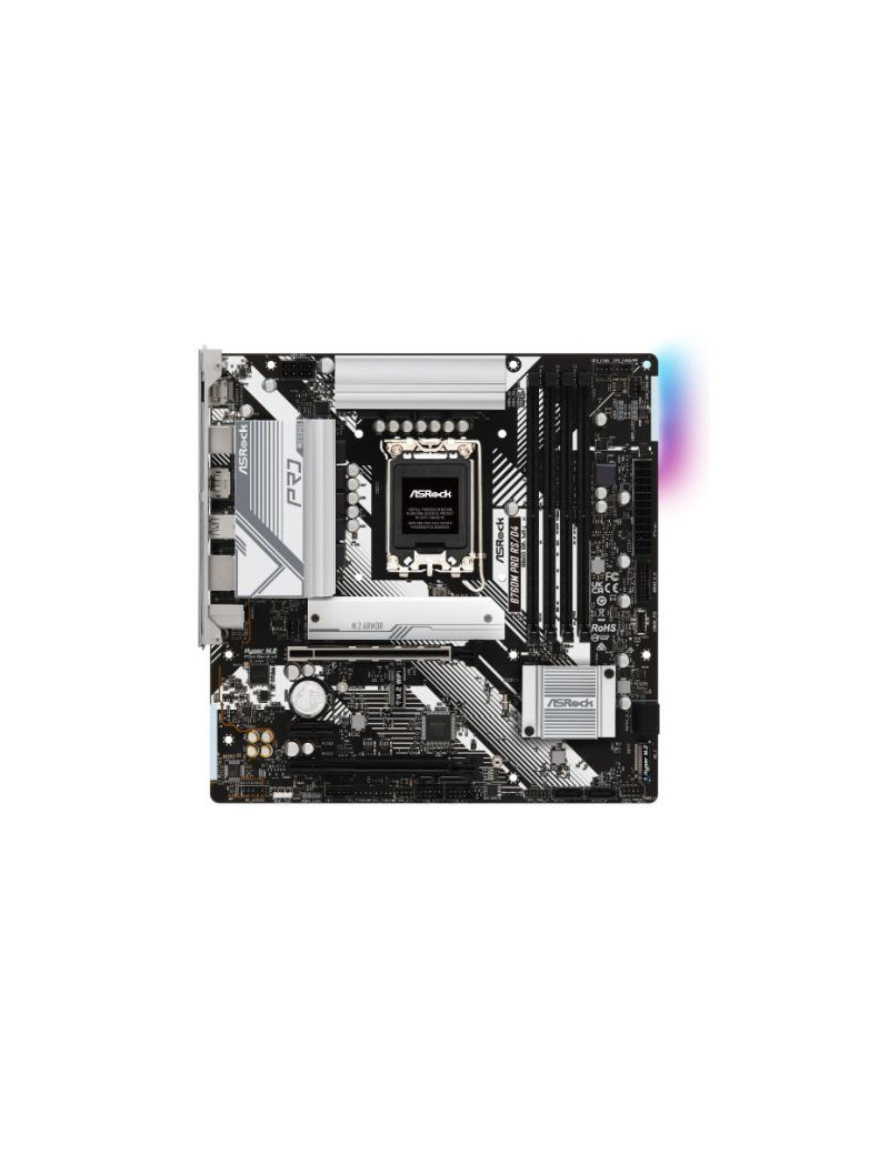 Asrock B760M PRO RS/D4  Intel B760  1700  Micro ATX  4 DDR4  HDMI  DP  2.5G LAN  PCIe4  2x M.2  RGB