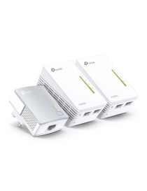 TP-LINK (TL-WPA4220T KIT) 300Mbps AV600 Wireless N Powerline Adapter Triple Kit