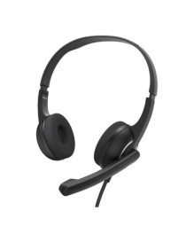 Hama (HS-USB250 V2) Lightweight Office Headset with Boom Microphone  USB  Padded Ear Pads  In-line Controls