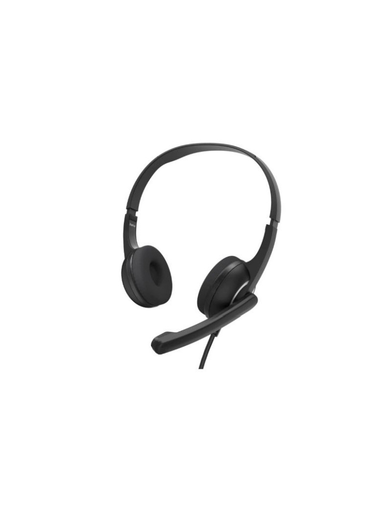 Hama (HS-USB250 V2) Lightweight Office Headset with Boom Microphone  USB  Padded Ear Pads  In-line Controls