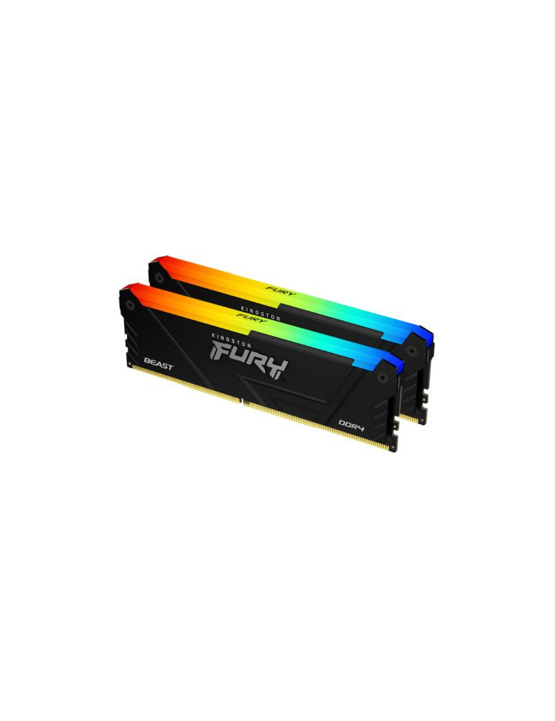 Kingston Fury Beast RGB 16GB Kit (2 x 8GB)  DDR4  3200MHz (PC4-25600)  CL16  XMP  DIMM Memory