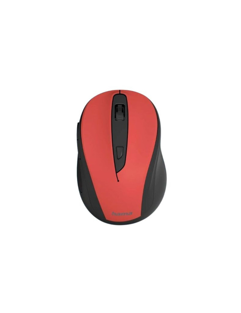 Hama MC-400 V2 Compact Wireless Optical Mouse  6 Buttons  800-1600 DPI  Black/Red