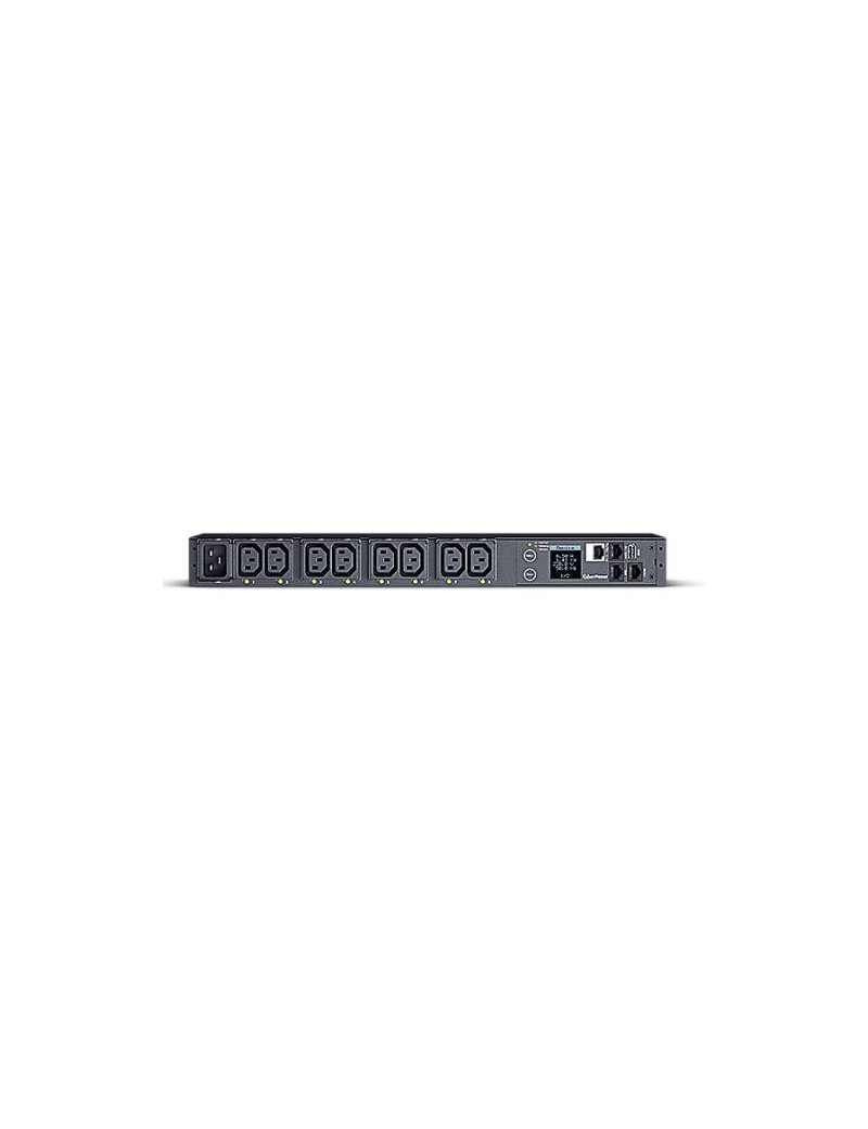 CyberPower PDU81005 Switched Metered-by-Outlet Power Distribution Unit  1U Rackmount  1x IEC C20 Input  8 Outlets  Real-Time Local/Remote Monitoring & Switching  LCD Display