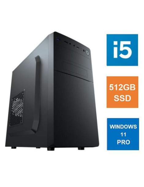 Spire MATX Tower PC  Vida Business Case  i5-12400  8GB 3200MHz  512GB SSD  Corsair 550W  No Optical  KB & Mouse  Windows 11 Pro