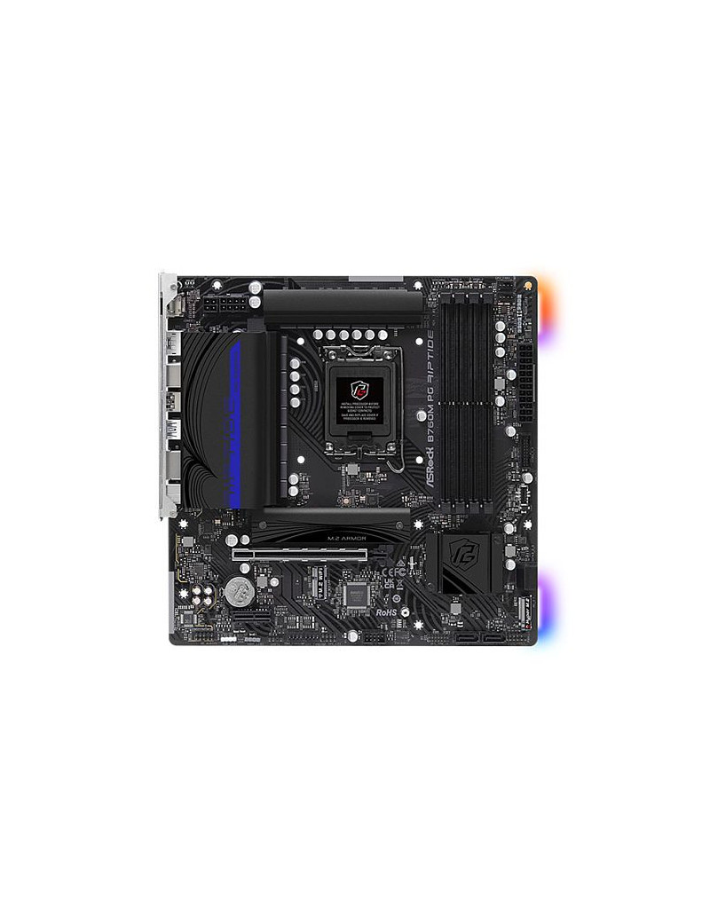 Asrock B760M PG RIPTIDE  Intel B760  1700  Micro ATX  4 DDR5  HDMI  DP  2.5G LAN  PCIe4  RGB  2x M.2