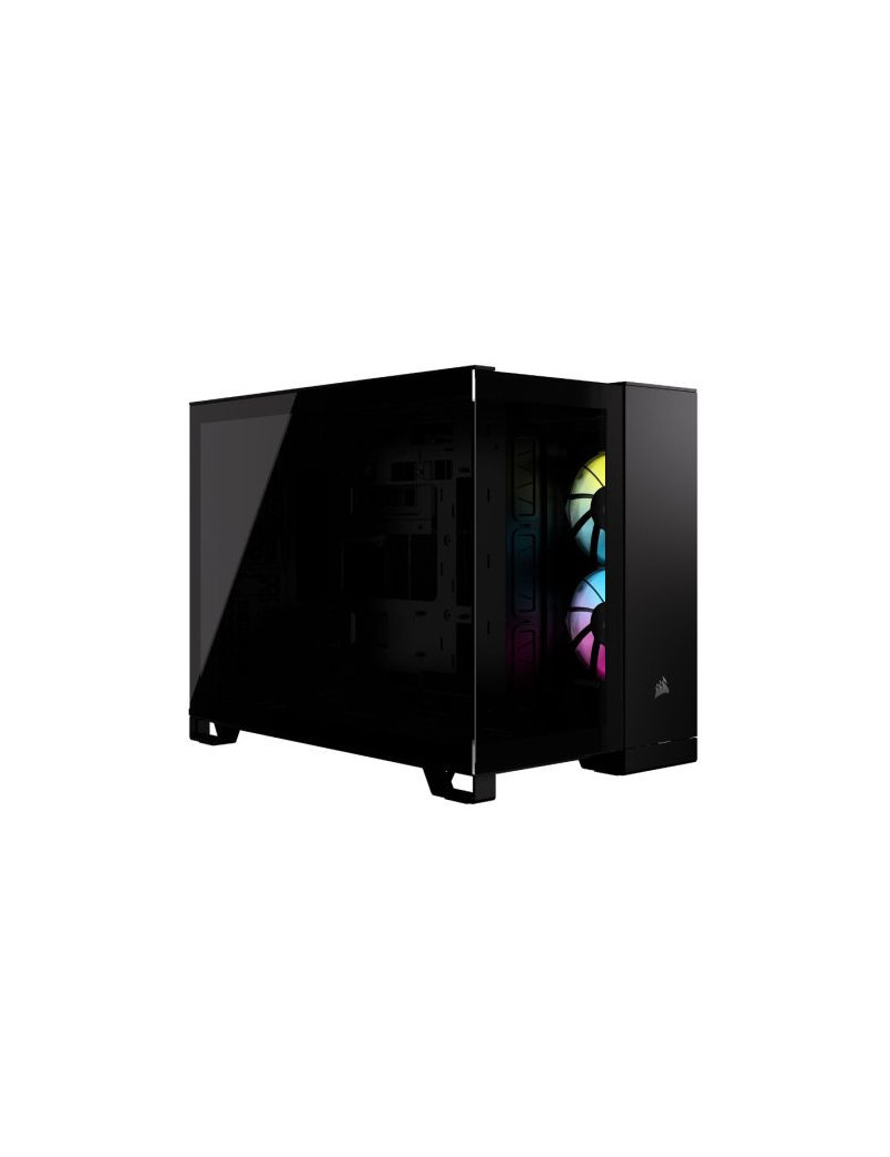 Corsair 2500X RGB Dual Chamber Gaming Case w/ Glass Side & Front  Micro ATX  2x RGB Fans  Mesh Panels  USB-C  Asus BTF Compatible  Black