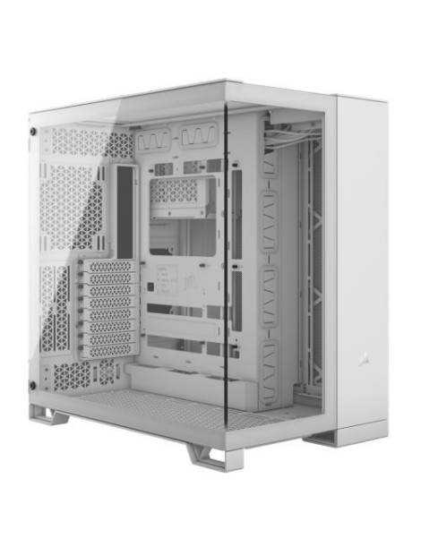 Corsair 6500X Dual Chamber Gaming Case w/ Glass Side & Front  ATX  Mesh Panels  USB-C  Asus BTF Compatible  White