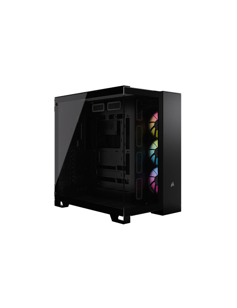 Corsair 6500X RGB iCUE Link Dual Chamber Gaming Case w/ Glass Side & Front  ATX  3x RGB Fans  Mesh Panels  USB-C  Asus BTF Compatible  Black