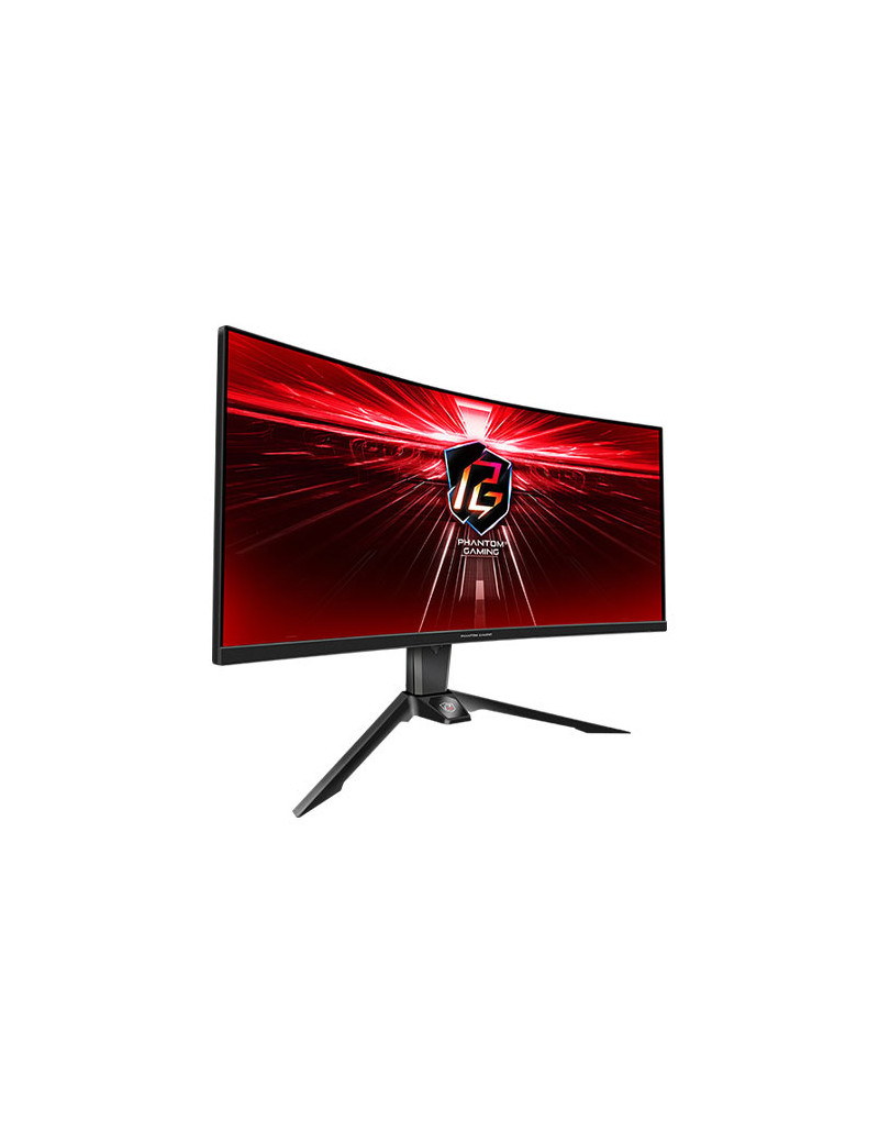 Asrock 34“ Phantom Gaming WQHD Curved Gaming Monitor (PG34WQ15R3A)  3440 x 1440  1ms  2 HDMI  DP  165Hz  HDR 400  Wi-Fi Antenna  Mini-OLED Screen  RGB  VESA