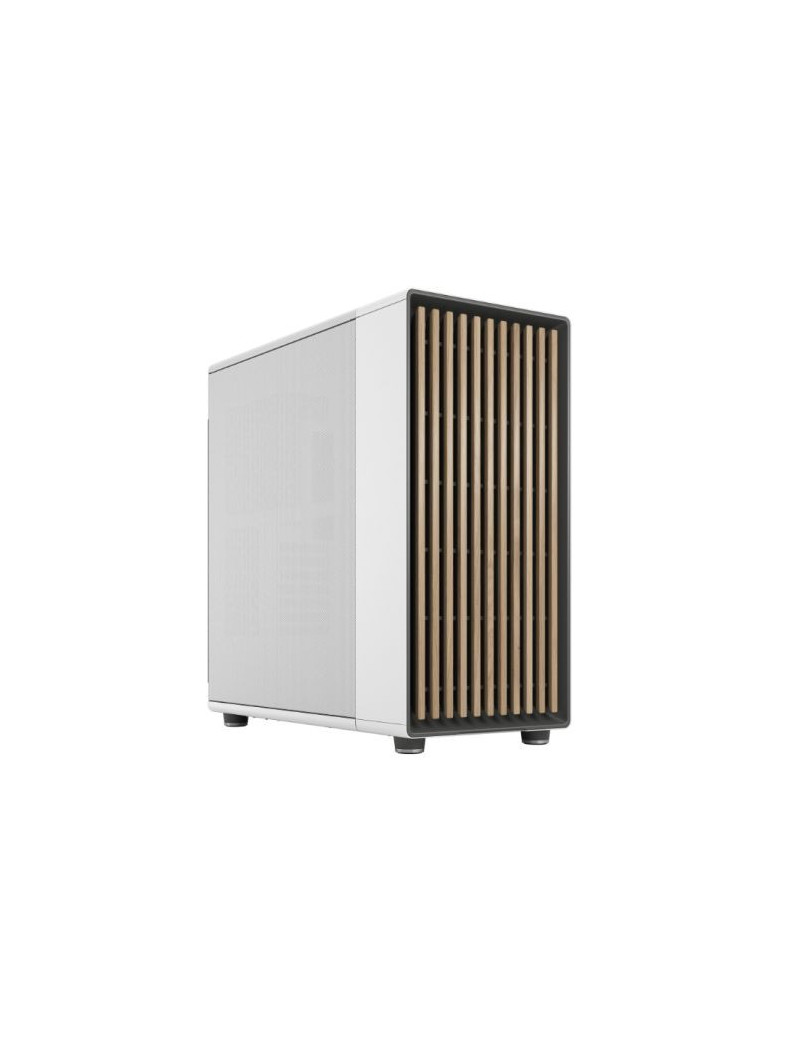 Fractal Design North XL Chalk White (White Solid) Case  E-ATX  Fine Mesh Side  3 PWM Fans  USB-C  Oak Front