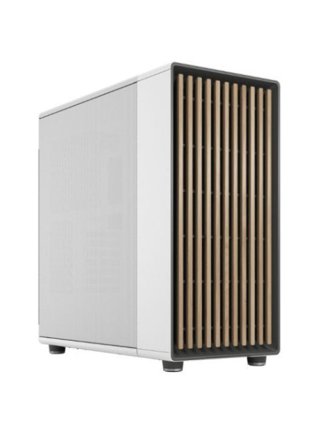 Fractal Design North XL Chalk White (White Solid) Case  E-ATX  Fine Mesh Side  3 PWM Fans  USB-C  Oak Front