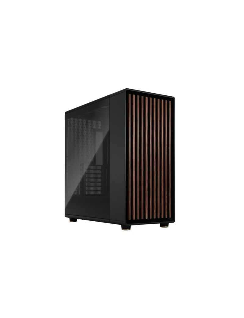 Fractal Design North XL Charcoal Black (TG Dark) Case w/ Dark Tint Glass Window  E-ATX  3 PWM Fans  USB-C  Walnut Front