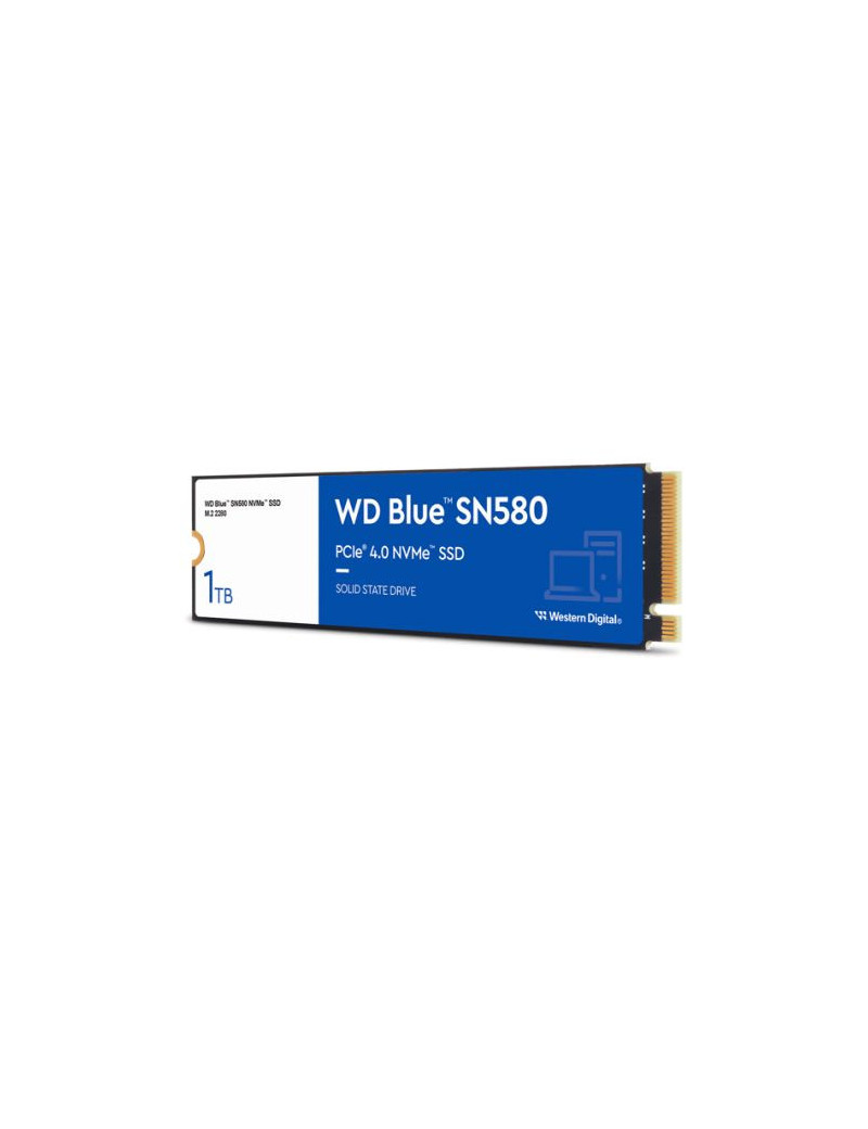 WD 1TB Blue SN580 M.2 NVMe Gen4 SSD  M.2 2280  PCIe4  TLC NAND  R/W 4150/4150 MB/s  600K/750K IOPS