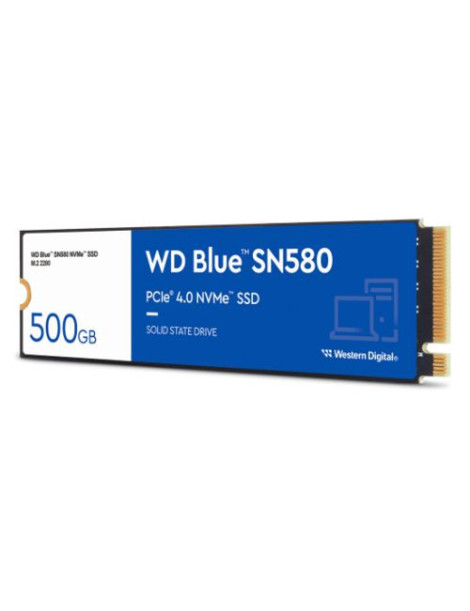 WD 500GB Blue SN580 M.2 NVMe Gen4 SSD  M.2 2280  PCIe4  TLC NAND  R/W 4000/3600 MB/s  450K/750K IOPS