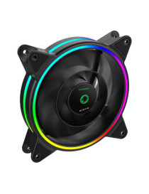 GameMax Razor 12cm PWM Rainbow ARGB Dual Ring Case Fan  Hydro Bearing  24 LEDs  Anti-Vibration  Up to 1200 RPM