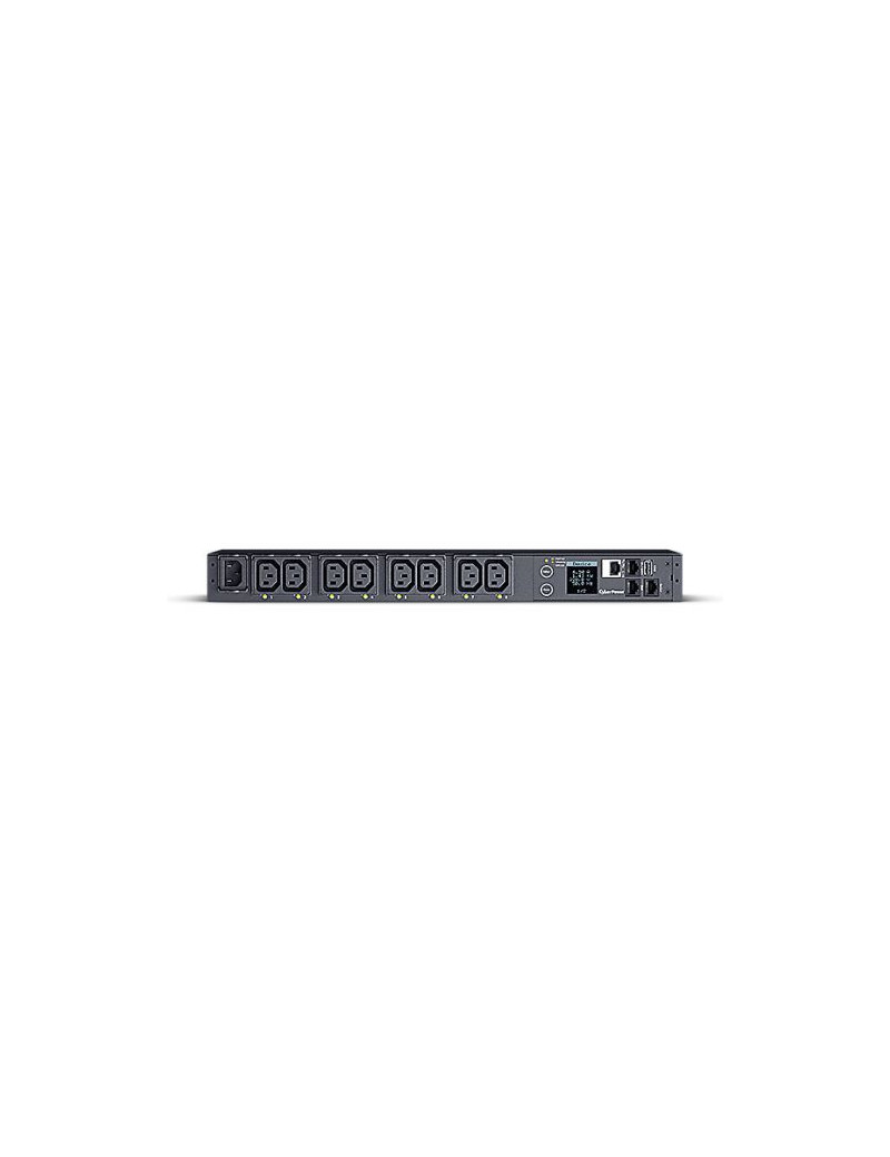 CyberPower PDU41004 Switched Power Distribution Unit  1U Rackmount  1x IEC C14 Input  8 Outlets  Real-Time Local/Remote Monitoring & Switching  LCD Display