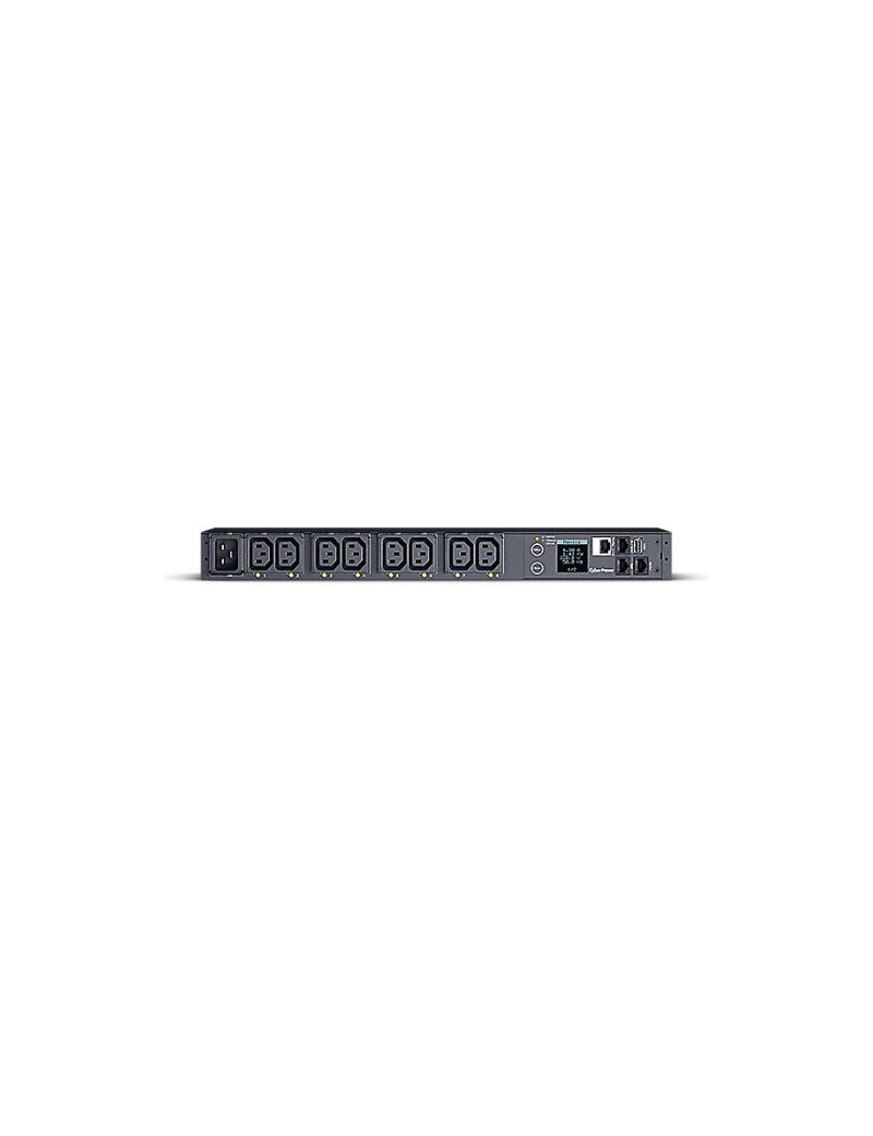 CyberPower PDU41005 Switched Power Distribution Unit  1U Rackmount  1x IEC C20 Input  8 Outlets  Real-Time Local/Remote Monitoring & Switching  LCD Display