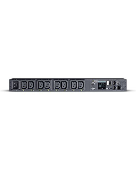 CyberPower PDU41005 Switched Power Distribution Unit  1U Rackmount  1x IEC C20 Input  8 Outlets  Real-Time Local/Remote Monitoring & Switching  LCD Display