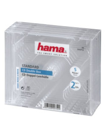 Hama 5x Double CD/DVD/Blu-Ray Cases  2 Discs per case  Transparent