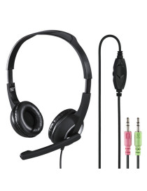 Hama (HS-P150) Ultra-lightweight Headset with Boom Microphone  3.5mm Jacks  Padded Ear Pads  Inline Controls