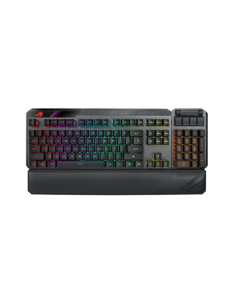 Asus ROG CLAYMORE II RGB Mechanical Gaming Keyboard w/ PBT Keycaps  Wired/Wireless  RX Red Mechanical Switches  Fully Programmable Keys  Detachable Numpad & Wrist Rest