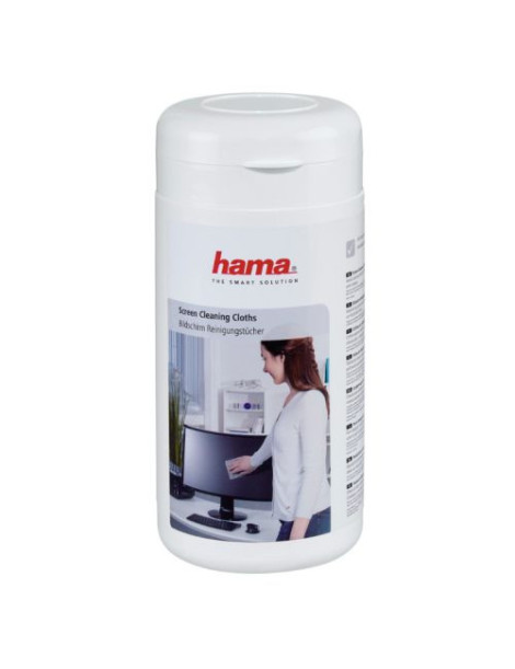 Hama Moist Screen Cleaning Cloths  Fleece  x100 in Dispenser Tub