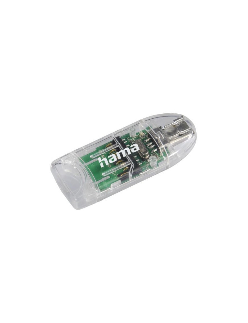 Hama External 8-in-1 USB 2.0 Card Reader  SD/microSD  Transparent  USB Powered