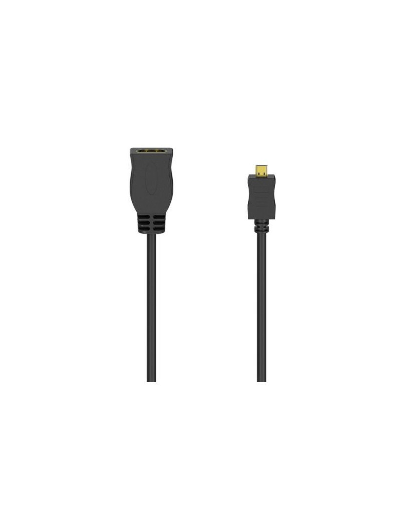 Hama HDMI Type-D (Micro) Male to HDMI Female Cable  Gold-Plated  10cm