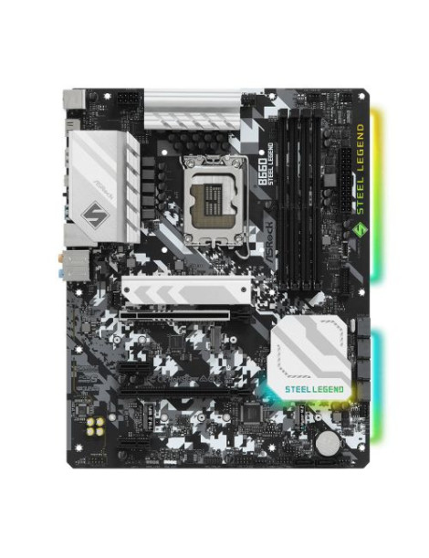 Asrock B660 STEEL LEGEND  Intel B660  1700  ATX  4 DDR4  HDMI  DP  PCIe5  2.5G LAN  RGB  2x M.2