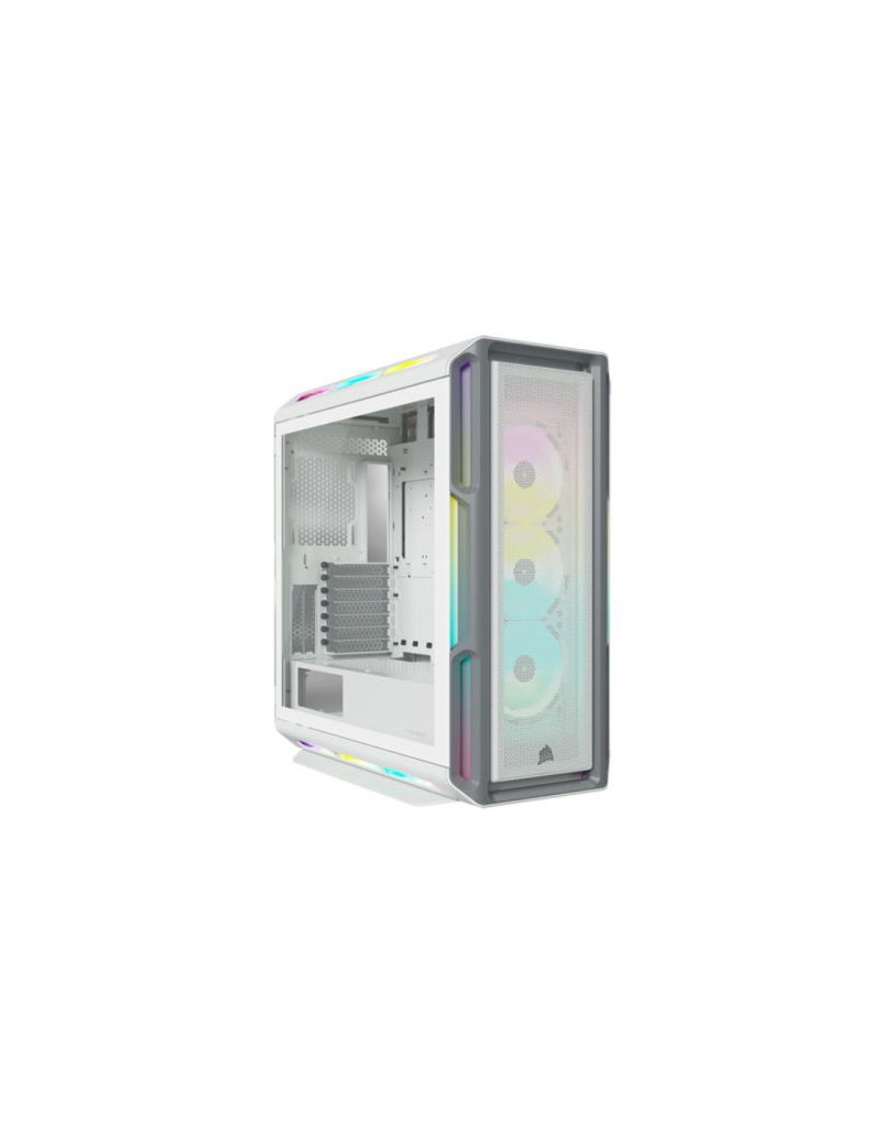 Corsair iCUE 5000T RGB Gaming Case w/ Glass Window  E-ATX  Multiple RGB Strips  3 RGB Fans  iCUE Commander CORE XT included  USB-C  White