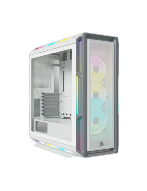 Corsair iCUE 5000T RGB Gaming Case w/ Glass Window  E-ATX  Multiple RGB Strips  3 RGB Fans  iCUE Commander CORE XT included  USB-C  White