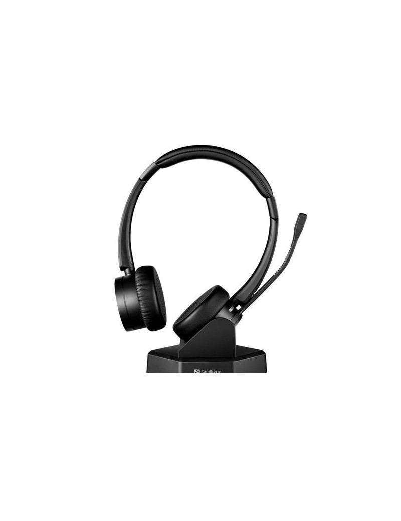 Sandberg Bluetooth Office Headset Pro+  Dual Connection  Charging Dock  Noise-Reducing Mic  Busy Light  5 Year Warranty