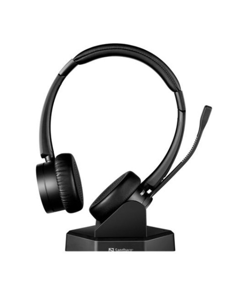 Sandberg Bluetooth Office Headset Pro+  Dual Connection  Charging Dock  Noise-Reducing Mic  Busy Light  5 Year Warranty