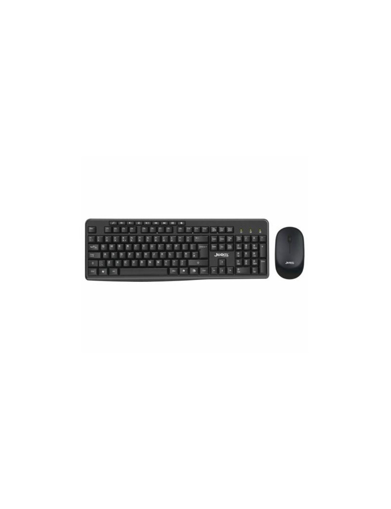 Jedel WS770 Wireless Desktop Kit  Multimedia Keyboard  1600 DPI Mouse  Black