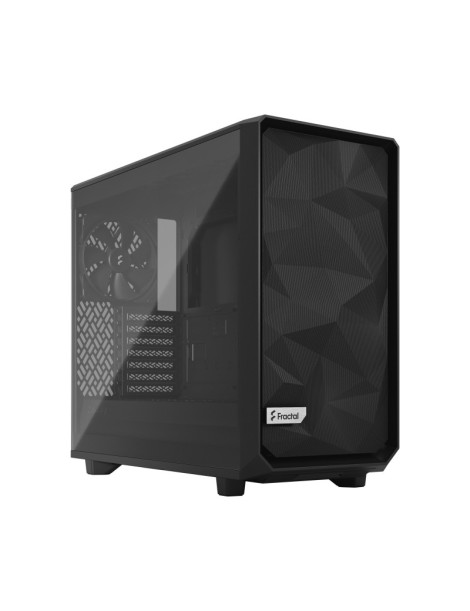 Fractal Design Meshify 2 Lite (Black TG) Gaming Case w/ Light Tint Glass Window  E-ATX  Angular Mesh Front  3 Fans