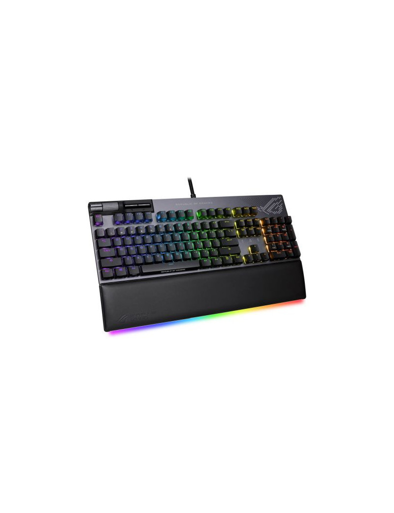 Asus ROG STRIX FLARE II ANIMATE RGB Mechanical Gaming Keyboard w/ PBT Keycaps  USB  ROG NX Red Switches  Detachable Wrist Rest  Customisable AniMe Matrix Display