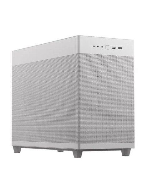 Asus Prime AP201 Gaming Case  Micro ATX  Quasi-Filter Mesh  USB-C  Tool-free Panels  338mm GPU & 360mm Radiator Support  White