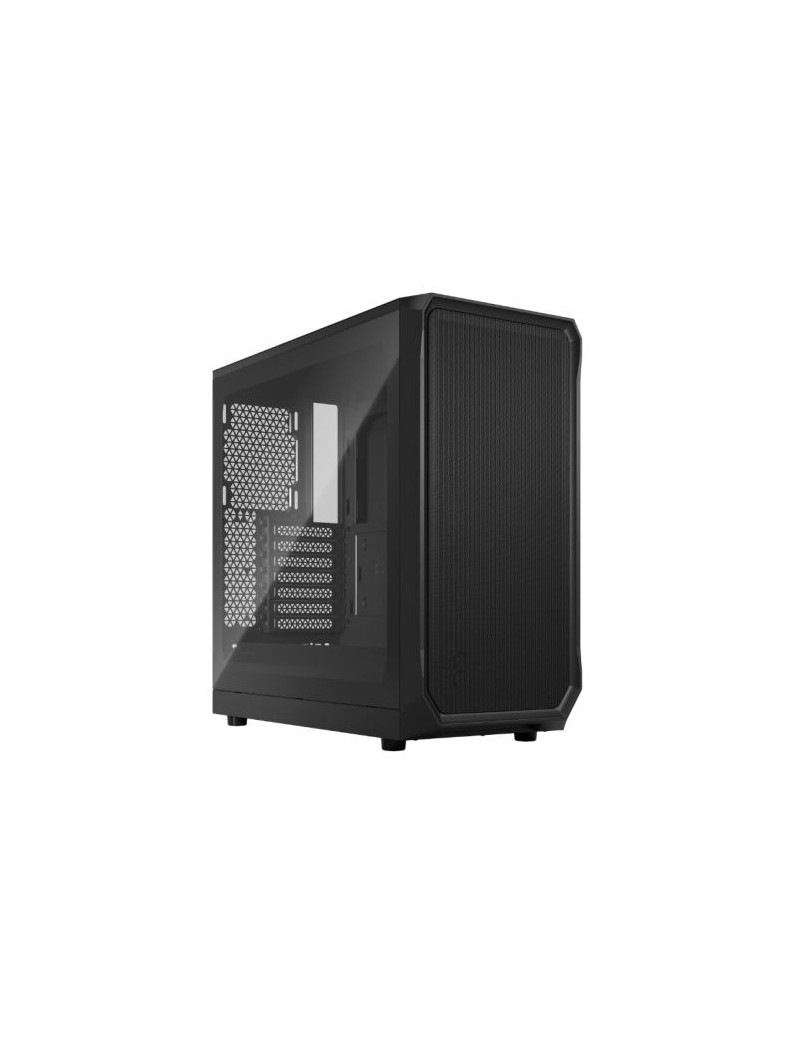 Fractal Design Focus 2 (Black TG) Gaming Case w/ Clear Glass Window  ATX  2 Fans  Mesh Front  Innovative Shroud System