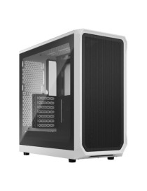 Fractal Design Focus 2 (White TG) Gaming Case w/ Clear Glass Window  ATX  2 Fans  Mesh Front  Innovative Shroud System